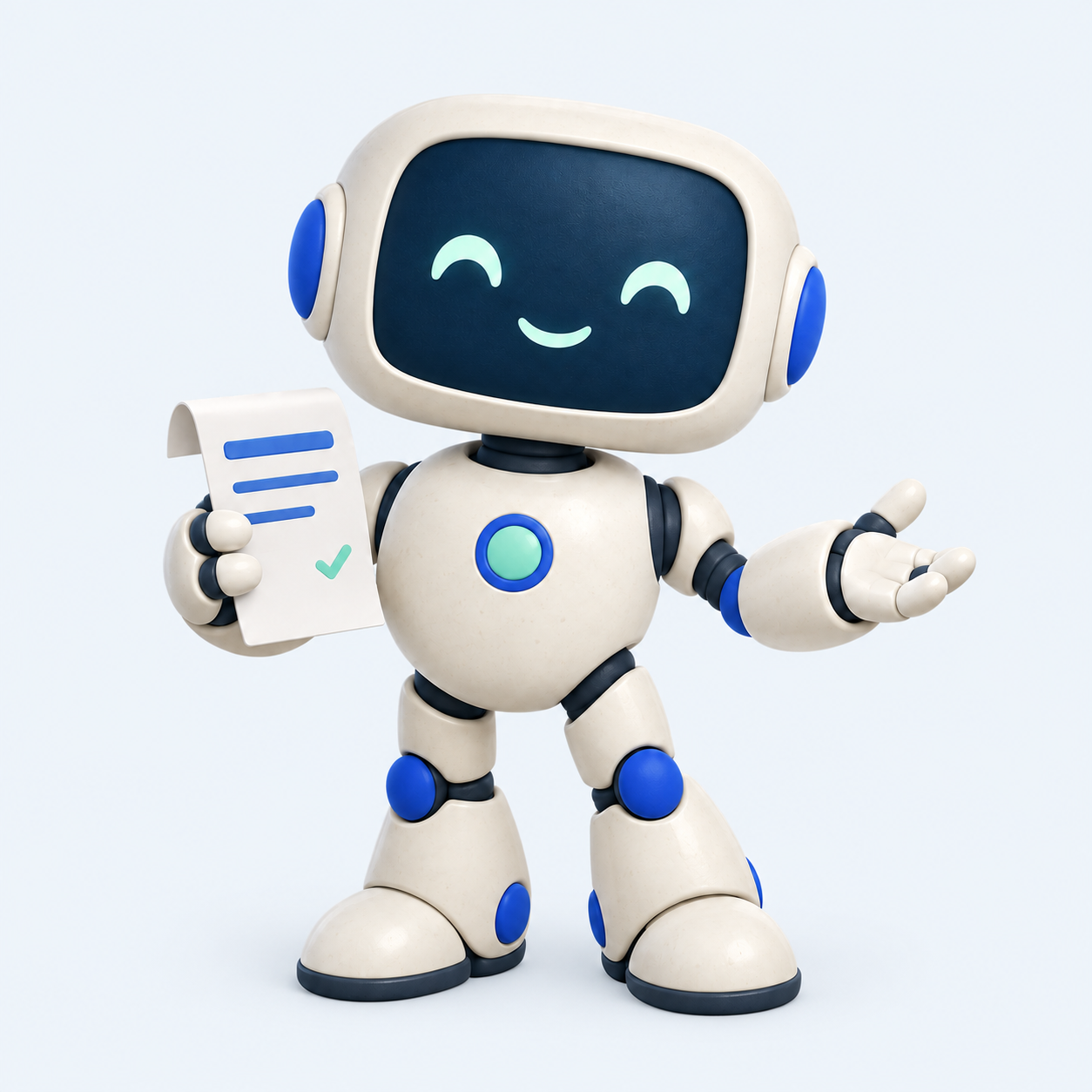 BillLighter’s friendly robot holding a folded household bill